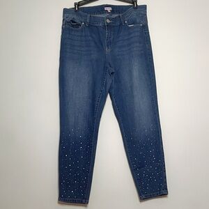 Juicy Couture Blue Ankle Jeans with Rhinestone Details